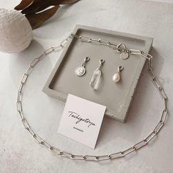 3charm oval chain necklace 《silver》 1枚目の画像