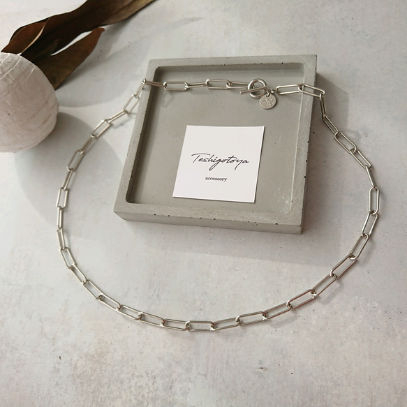 3charm oval chain necklace 《silver》 6枚目の画像