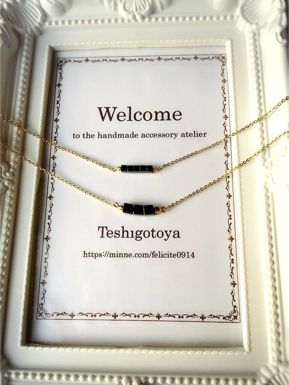 cube onyx  necklace 3枚目の画像