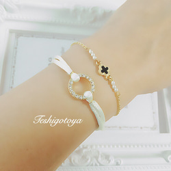 pearl flower bracelet 1枚目の画像
