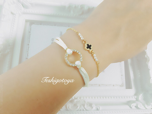 pearl flower bracelet 1枚目の画像