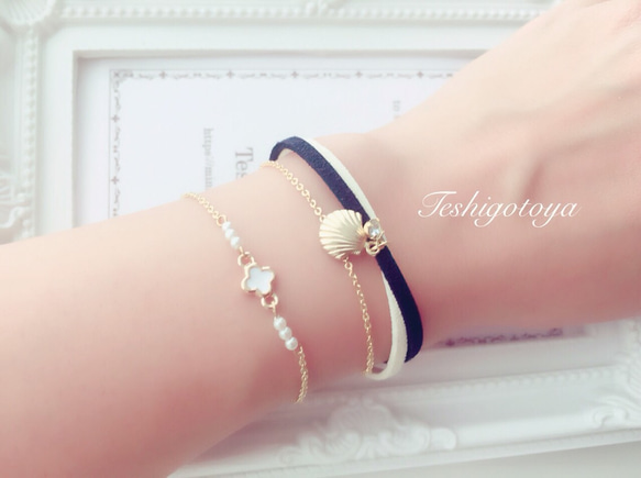 pearl flower bracelet 5枚目の画像