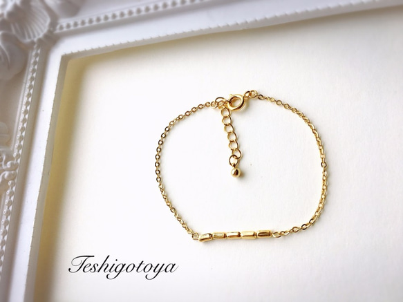 gold metalbeads bracelet 2枚目の画像