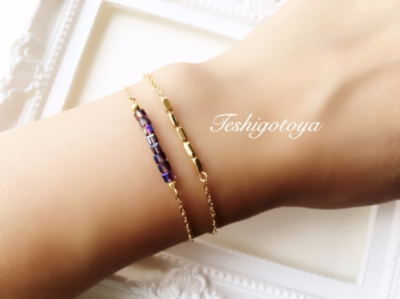 gold metalbeads bracelet 3枚目の画像