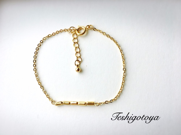 gold metalbeads bracelet 4枚目の画像