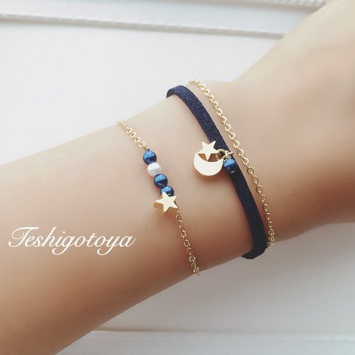 月と星のプラネタリウムピアス/イヤリング イヤリング