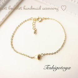 14KGF mini heart bracelet 2枚目の画像