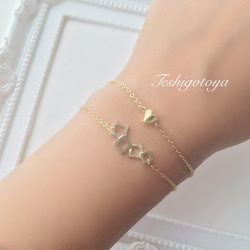 14KGF mini heart bracelet 5枚目の画像