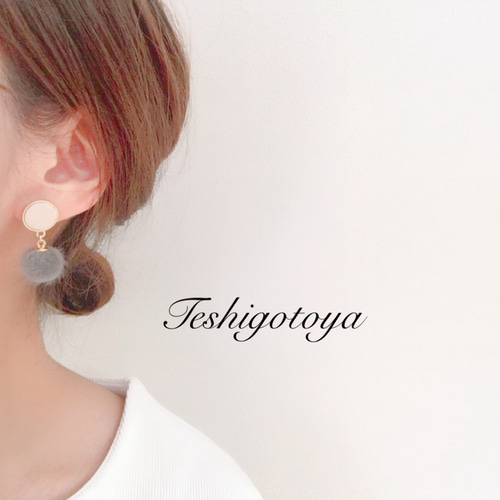 ひーみ。ページ　ノンホールピアス 5点セット 異素材〜razor×furball pierce/earring〜 イヤリング