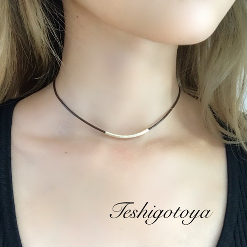 IRoHABOTTEGA VENETAクォーツ&イントレレザー ネックレス 本革 レザーチューブネックレス ネックレス・ペンダント