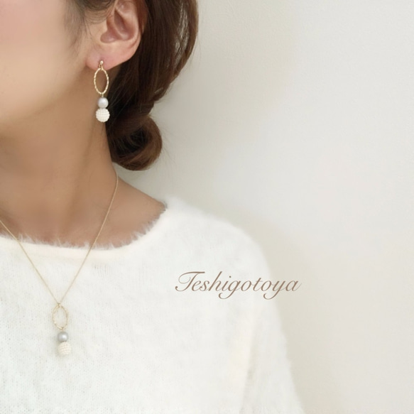 matte pearl circle necklace 2枚目の画像