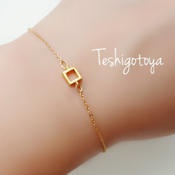 18K coating square bracelet 4枚目の画像