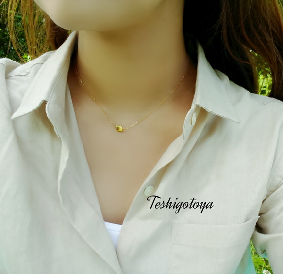 18k coating oval necklace 2枚目の画像
