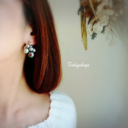 コットンパールじゃらじゃらピアス/イヤリング イヤリング