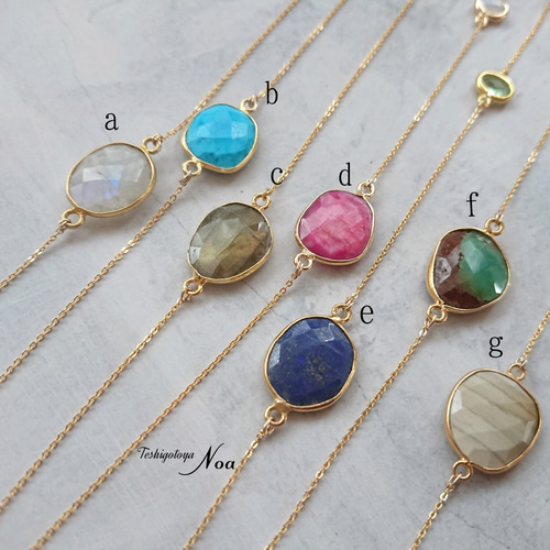 ちちゃ様♡専用オーダー枠♡天然石アクセサリー 煌めく宝石～枠留め天然石ネックレス ネックレス・ペンダント