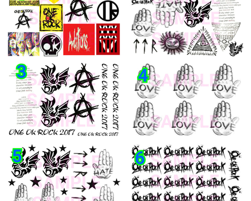 ONE OK ROCK♡タトゥーシール、ネイルシール その他素材 Handmados