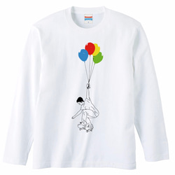 [ロングスリーブTシャツ] UP (ブラック＆クローム) 1枚目の画像