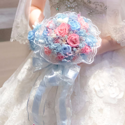 * *魏ネパールオリジナル手作り姫と王子の結婚式 - ご注文の花嫁のブーケ＆新郎のブートニエールの一部（永遠の花/ポール・花/ア 2枚目の画像