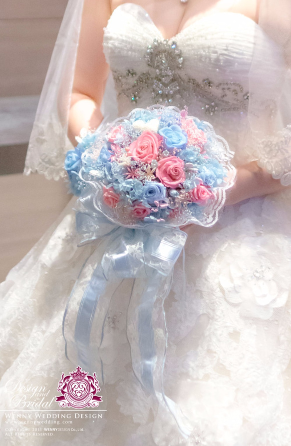 * *魏ネパールオリジナル手作り姫と王子の結婚式 - ご注文の花嫁のブーケ＆新郎のブートニエールの一部（永遠の花/ポール・花/ア 2枚目の画像