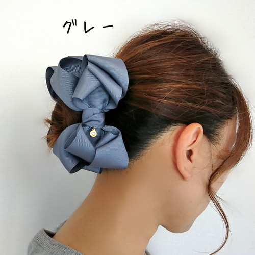 61色】ドレスアップリボン❤️滑り止め付きバナナクリップ/バンス