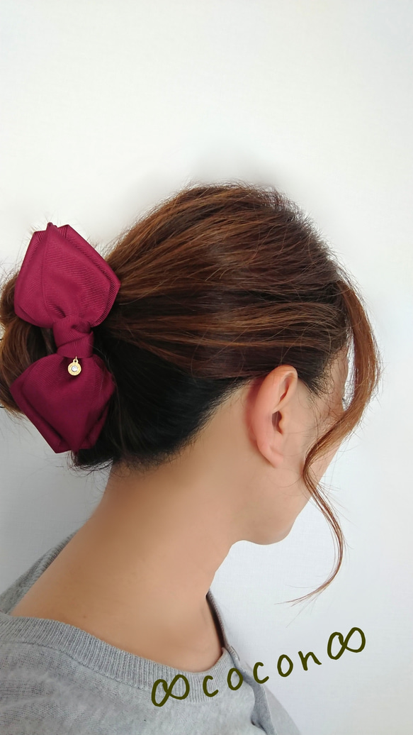 インフィニティリボン∞/滑り止め付きバナナクリップ/バンスクリップ