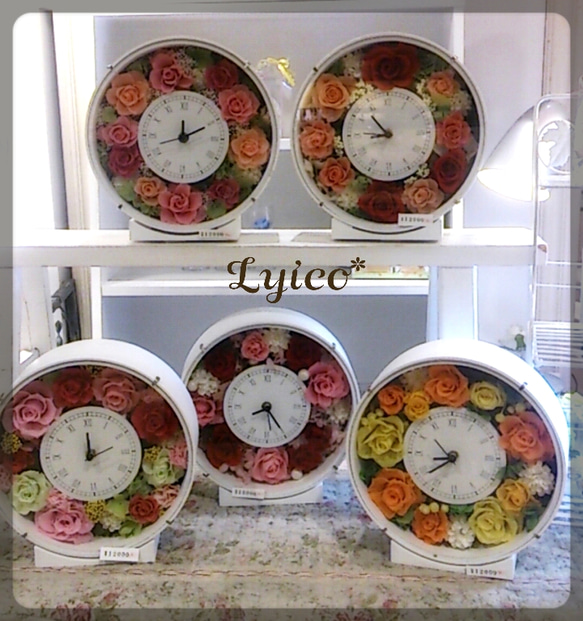 ビタミンカラーの花時計(プリザーブド) 3枚目の画像