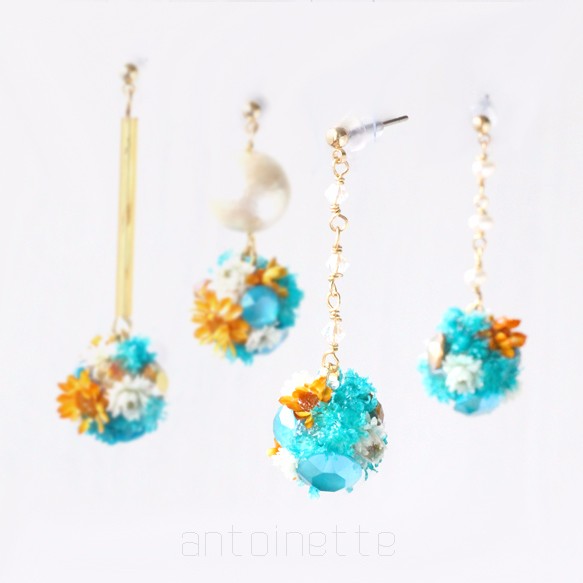 Little Ball Bouquet Pierced Earrings"Retro oranger" 第1張的照片