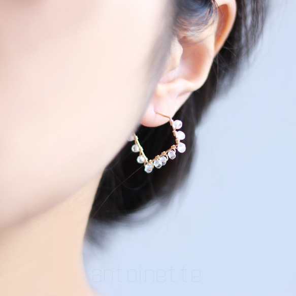 Diamond shaped Crystal earrings 第4張的照片