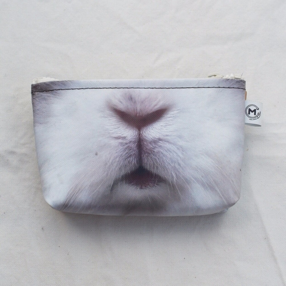 M&M shop 療癒系 手作 防水 帆布 零錢包 (兔子) 第1張的照片