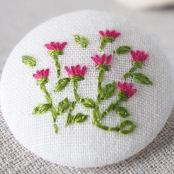 刺繍ブローチ（オフホワイト）　スプレーマムpink 3枚目の画像