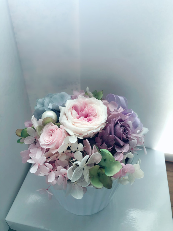 ころんと可愛いてまりローズ プリザーブドフラワー アレンジメント