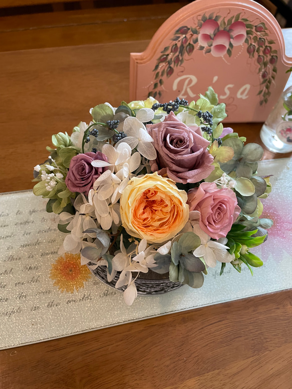 ギフト2025 ハッピーフラワーアレンジメント ころんと可愛いてまり