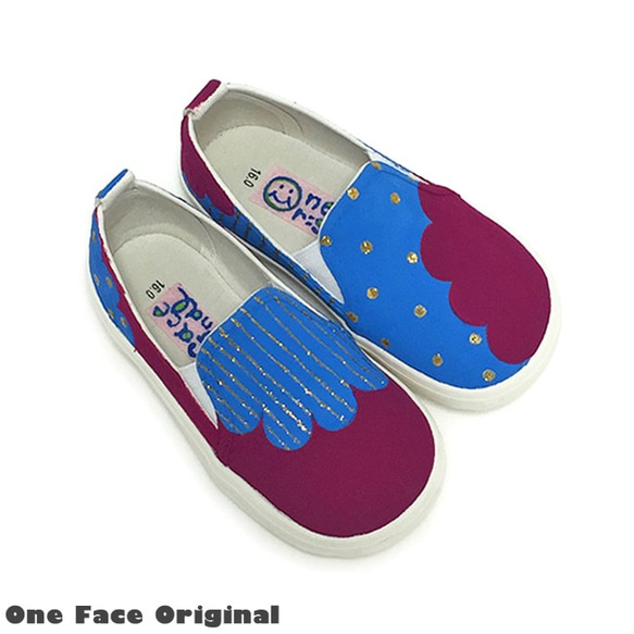 兒童運動鞋“Mokumoku C”兩種顏色簡單的滑動設計中的配色方案！ [兒童] [訂單製作] 第1張的照片
