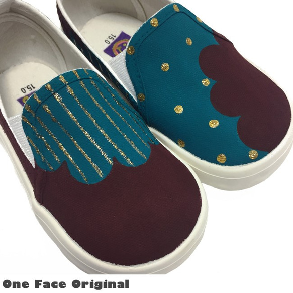 兒童運動鞋“Mokumoku D”兩種顏色簡單的滑動設計中的配色方案！ [兒童] [訂單製作] 第3張的照片