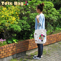 「トートバック（Mサイズ）」ラキラ光るお花のラメBag！【受注制作】 1枚目の画像