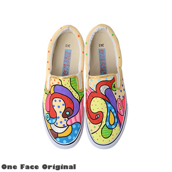 スニーカー「 Queen 」アート×スニーカー！カラフルスリッポン！レディース メンズ 2E【22-28cm】受注制作