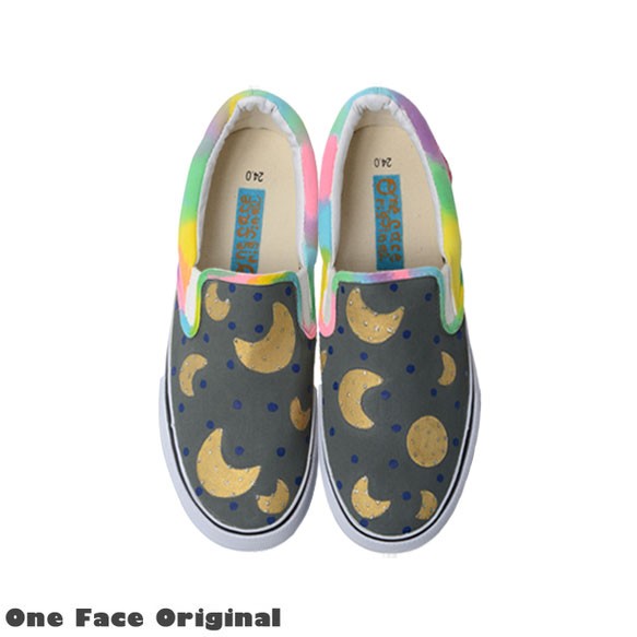 スニーカー「 MOONb 」夜の月をイメージしたポップなデザイン！レディース メンズ 2E【22-28cm】受注制作