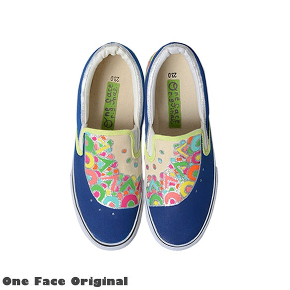 スニーカー「アリスB」濃紺×パステルカラー！レディース メンズ 2E【22-28cm】受注制作