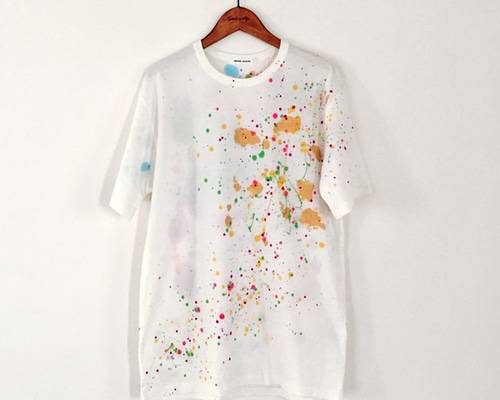 メンズ Tシャツ ペンキ風 刺しゅう カラフル 肩落ち 大きめa1373 AMR0123C0020_l_a001.jpg