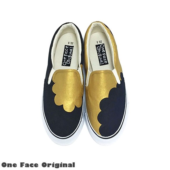 スニーカー「moku-anti (G)」アンティークゴールド×ブラック