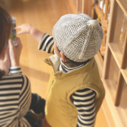 コットン糸のどんぐり帽子 [オレンジ・単色・ＳＳサイズ] 4枚目の画像