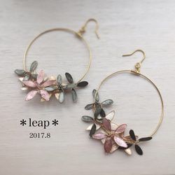 hoop bouquet  ピンク  イヤリング/ピアス 1枚目の画像