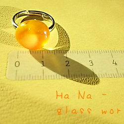 太陽からのおくりもの～オレンジ色ガラスの大粒指輪～ 3枚目の画像