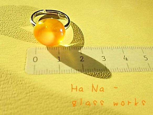 太陽からのおくりもの～オレンジ色ガラスの大粒指輪～ 3枚目の画像