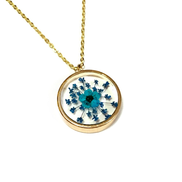 Blue Lovers (Jumbo Golden Frame Necklace) 第1張的照片