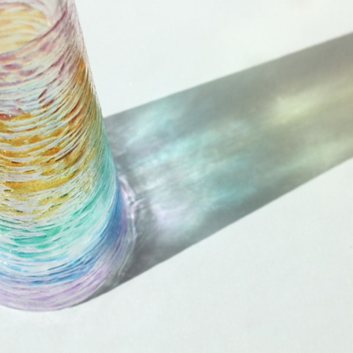 虹の瓶の中にガラスの花瓶を塗った手作り虹色の虹7色 一輪挿し・花瓶