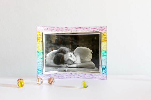 透明彩虹│療癒系粉彩色玻璃手作相框 第1張的照片