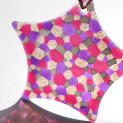 粉紅x紫色 日本雜貨風圓點圖案琉璃星星家飾・創意小物 第5張的照片