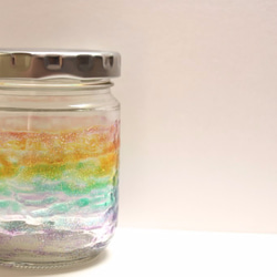 和風彩虹渲染漸層彩色玻璃小瓶子 第2張的照片