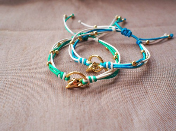 LIULIUYA 【突破】海豚設計款 手作手環 (綠款) 第6張的照片